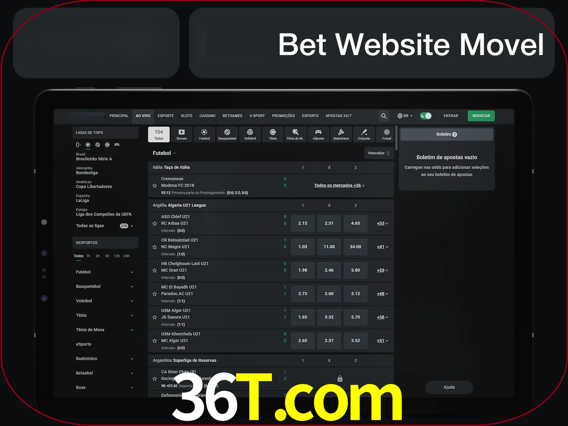 Use nosso website em qualquer dispositivo.